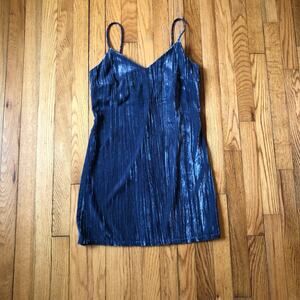 Elodie NWOT Women's Blue Velvet Spaghetti Strap Mini Dress - Size XS